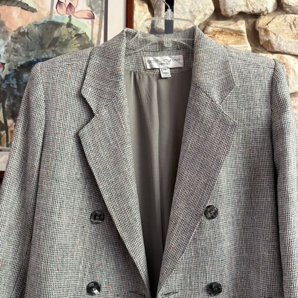 Vintage 80s Bert Newman women’s petite double breasted rainbow tweed coat - Picture 3 of 15